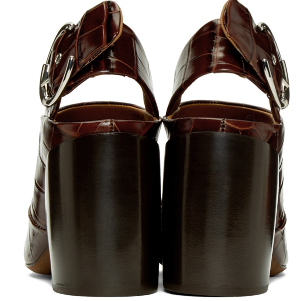 CHLOÉ Tan Wave Slingback Mules - Picture 8 of 10